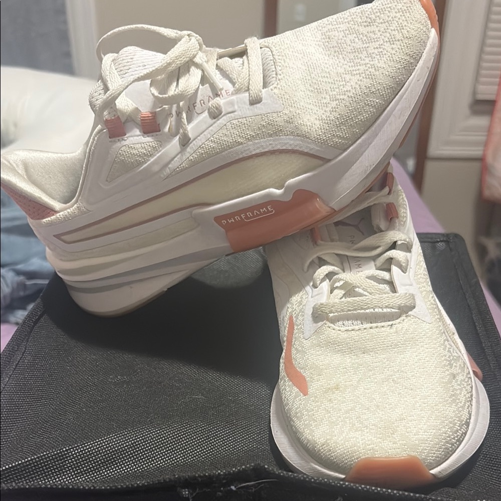 Puma Cream and Pink Athletic Shoes for Performance